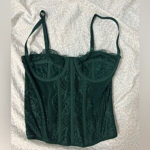 Dark green corset top